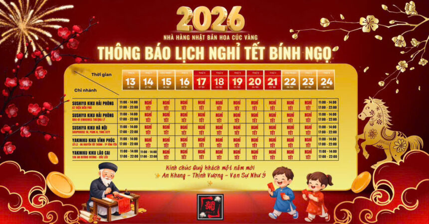 Lịch nghỉ Tết Bính Ngọ 2026